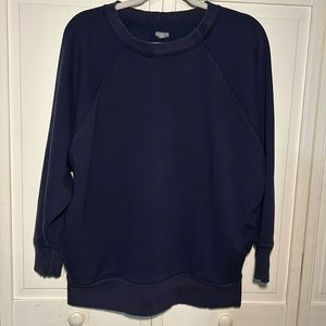 Navy Blue Aerie Oversized Crewneck, Size XS ( can fit up to M)